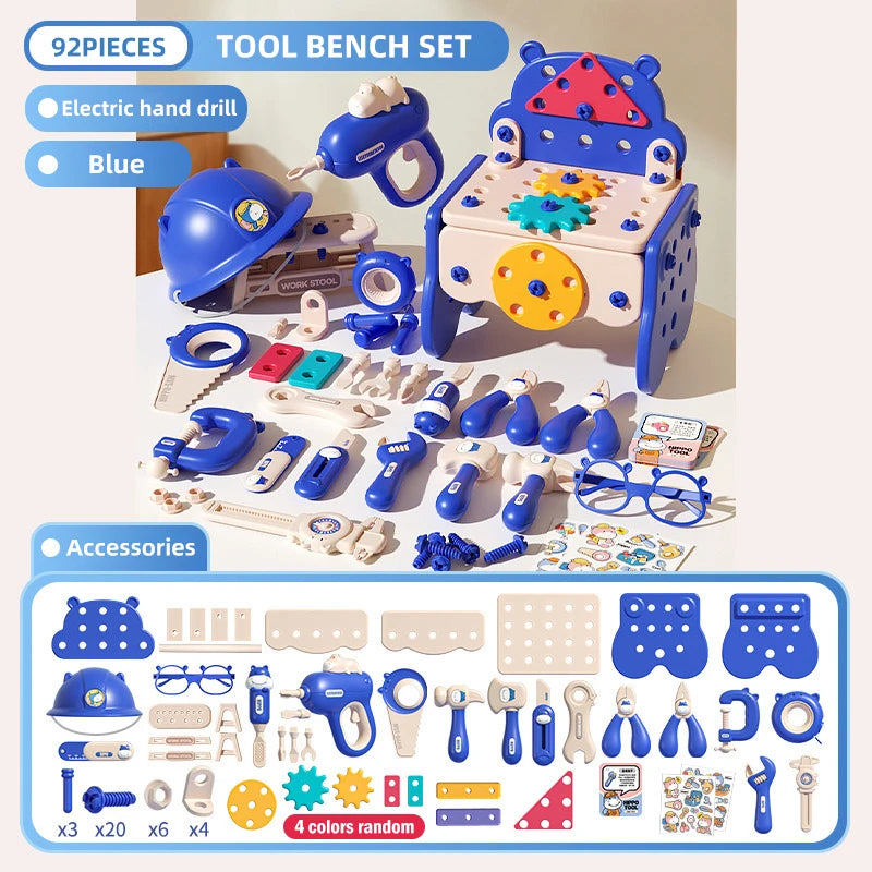Children'S Toolbox Puzzle Assembly Toys Simulation Electric Drill Screw Removal Multi-Functional Education Toys for Boys Girls
