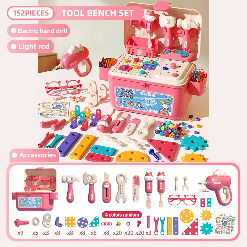 Children'S Toolbox Puzzle Assembly Toys Simulation Electric Drill Screw Removal Multi-Functional Education Toys for Boys Girls