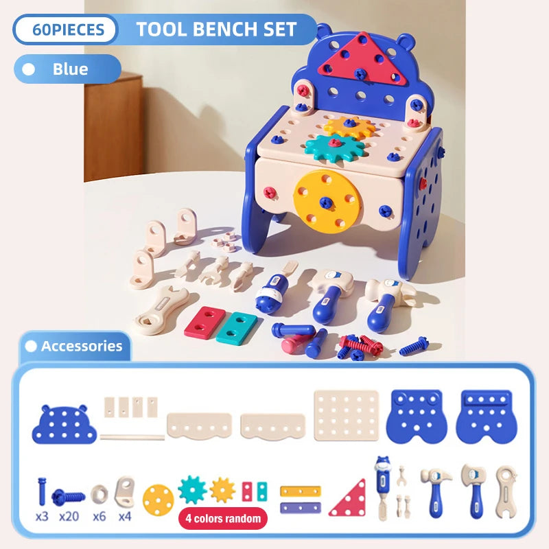 Children'S Toolbox Puzzle Assembly Toys Simulation Electric Drill Screw Removal Multi-Functional Education Toys for Boys Girls