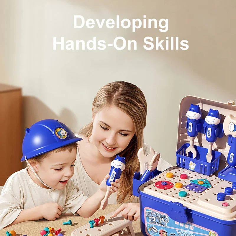 Children'S Toolbox Puzzle Assembly Toys Simulation Electric Drill Screw Removal Multi-Functional Education Toys for Boys Girls